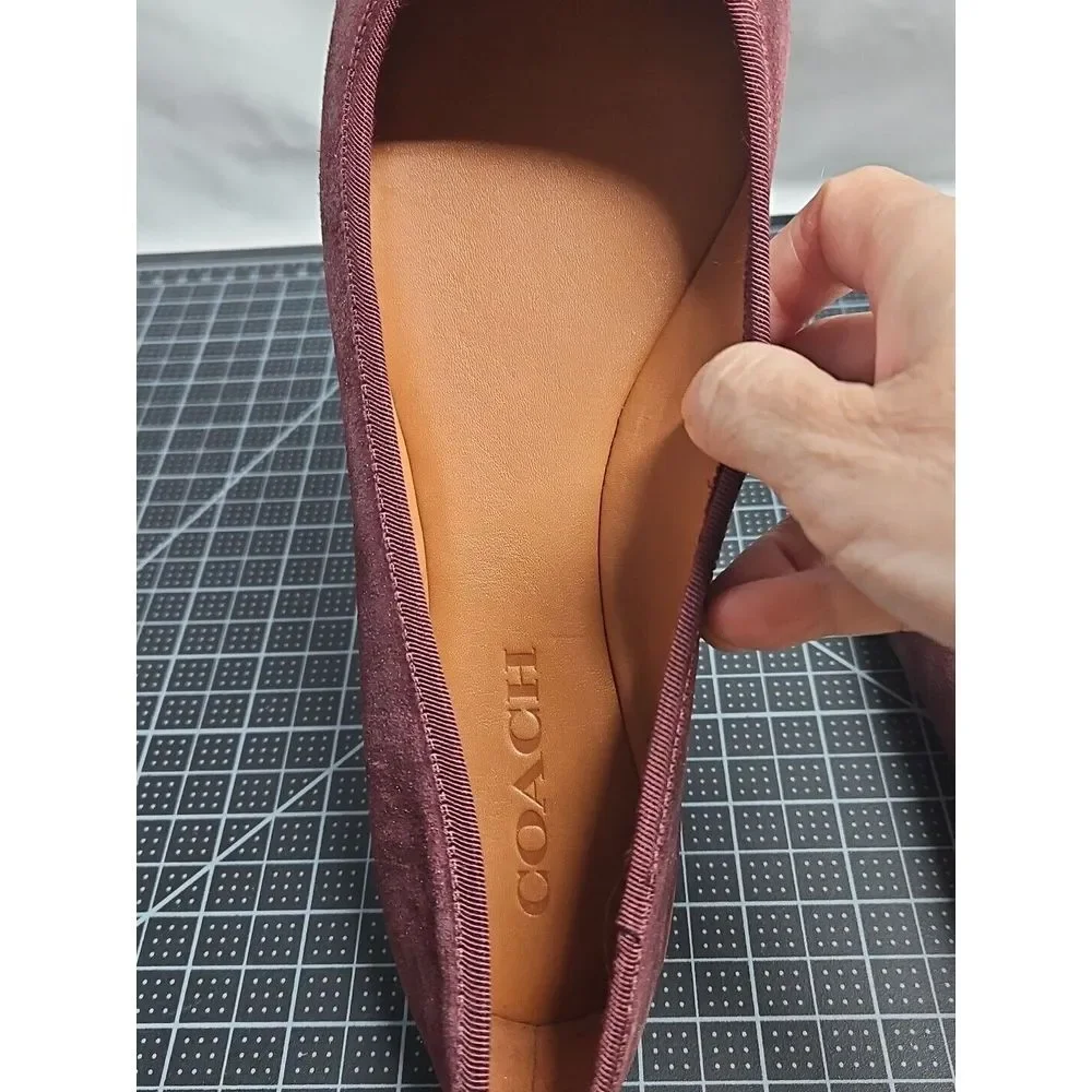 Coach Lola Ballet Bordeaux Suede shoes woman Sz US 9.5 M‎